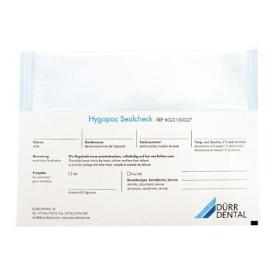 Hygopac Sealcheck, 250 strisce test