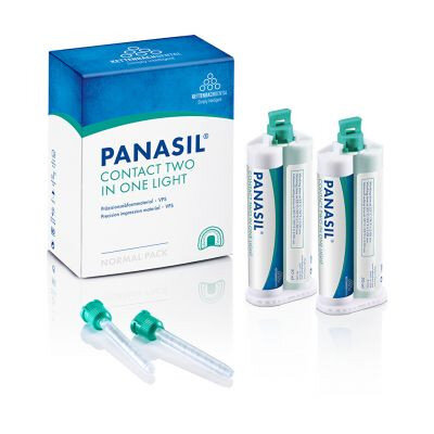 Panasil contact two in one Light NEU 2 x 50 ml Kartuschen, 6 Mischkanülen blau